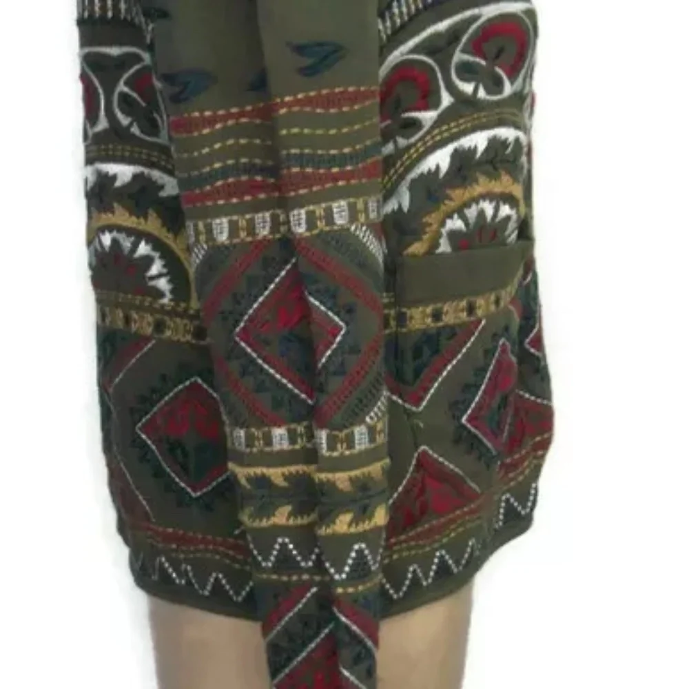 Johnny Was JW Los Angeles Womens Embroidered Cardigan Jacket Cotton Small Green - Picture 4 of 10